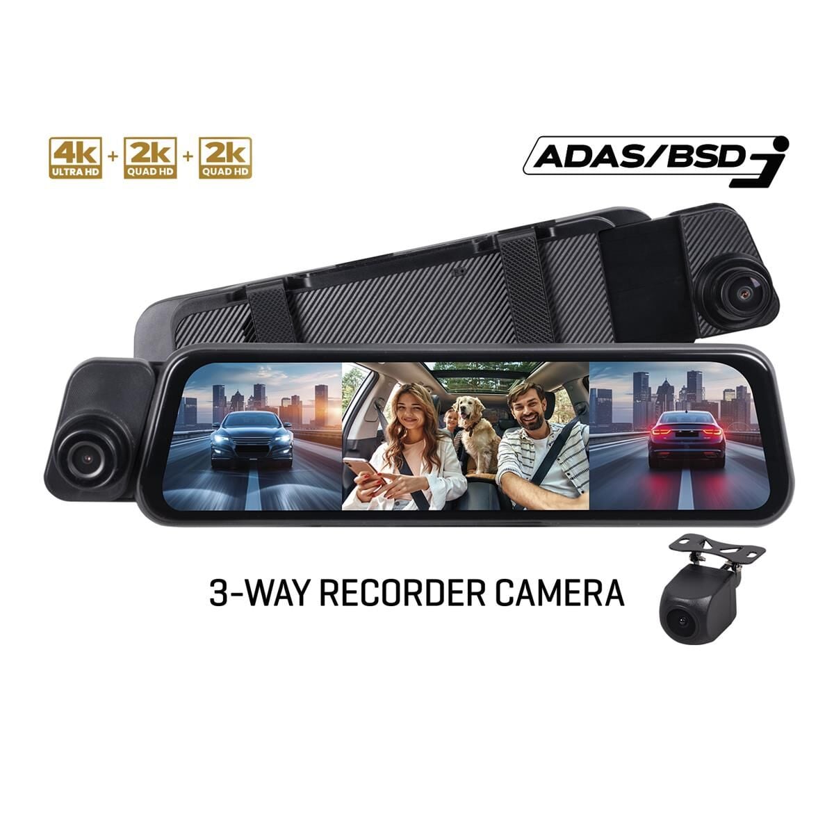 For-X X-966DVR Araç Ön,İç ve Arka Üçlü Video Kayıt Kamerası