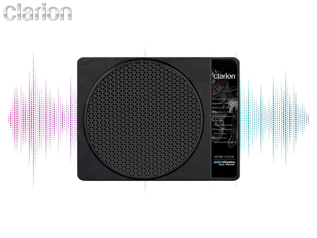 Clarion SRB100E Koltuk Altı Aktif Subwoofer Bass Kontrollü 25 cm