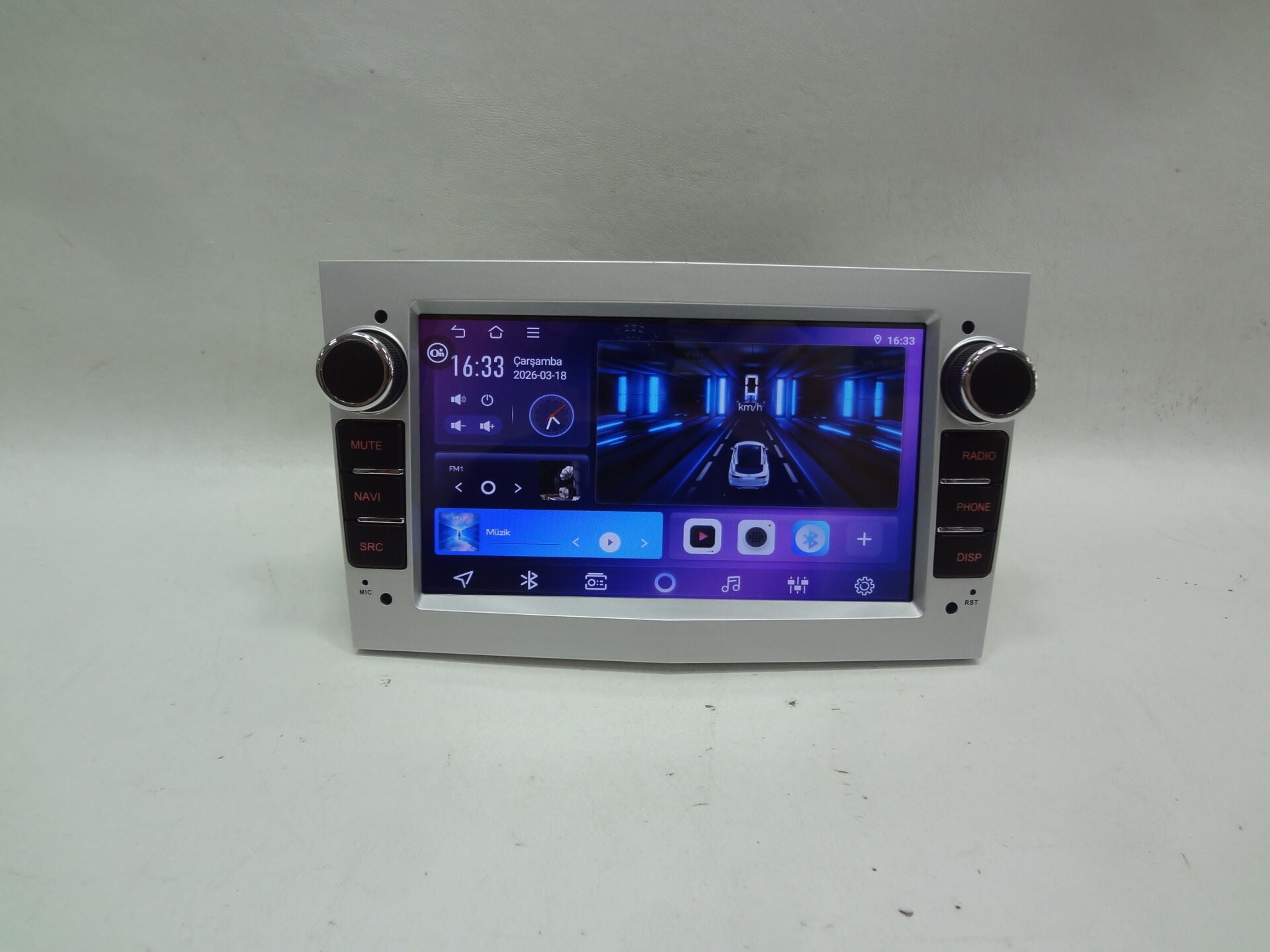Opel Uyumlu 7 inç Android 14 CarPlay Android Auto Multimedya 4+64 -Gri- Cadence G135