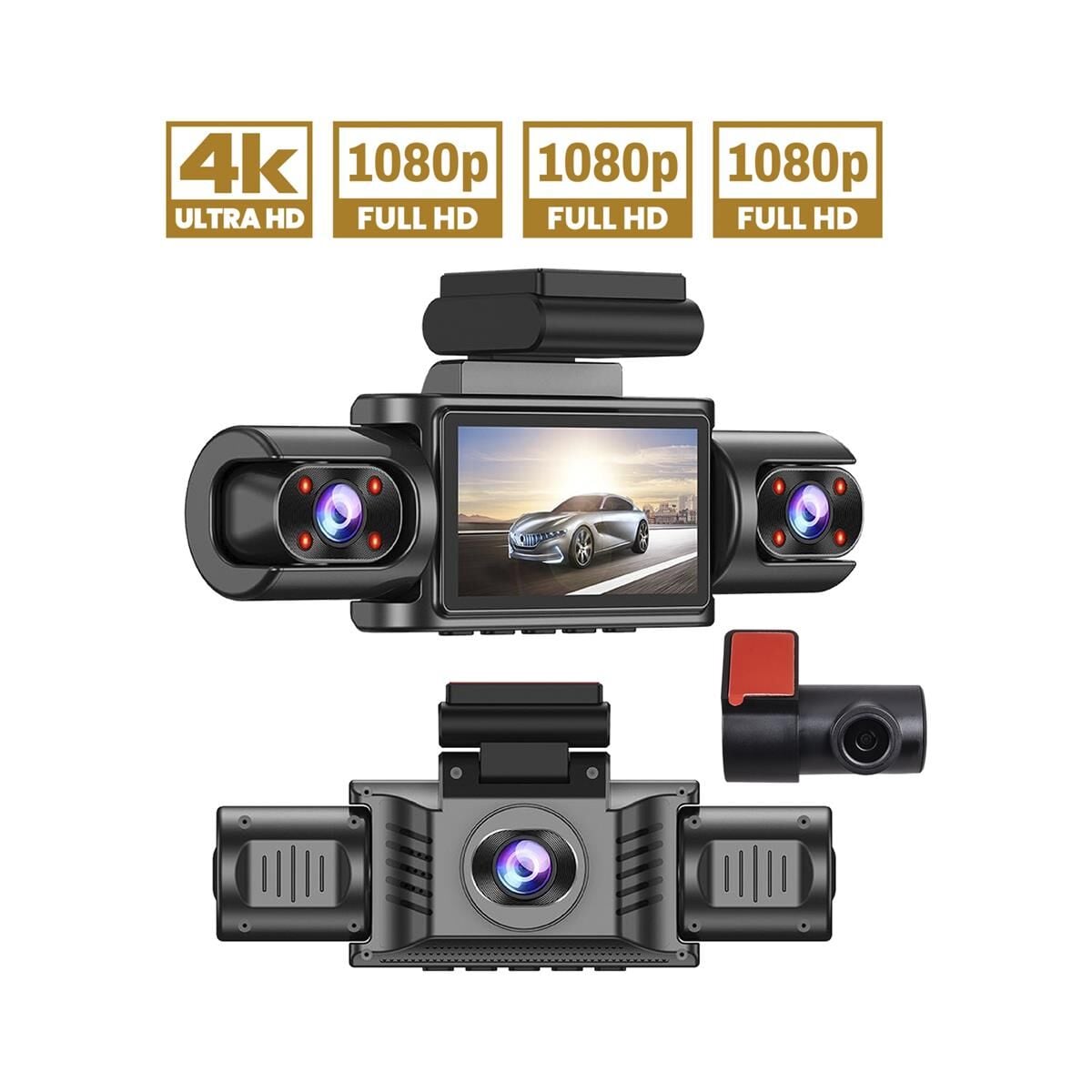 For-X X-41DVR 3 inç Ekranlı 4'lü Araç Video Kayıt Kamerası